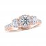 THE LEO Ideal Cut Diamond 3-Stone Engagement Ring 1 ct tw 14K Rose Gold