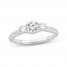 The Kiss Three-Stone Diamond Engagement Ring 1 ct tw Round-cut Platinum