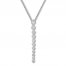 Diamond Dangle Necklace 1/4 Carat tw Sterling Silver