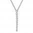 Diamond Dangle Necklace 1/4 Carat tw Sterling Silver