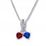 Lab-Created Sapphire Lab-Created Ruby Sterling Silver Necklace