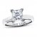 Leo Diamond Ring 2 Carat Princess-cut 14K White Gold