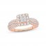 Diamond Engagement Ring 1 ct tw Princess, Round-Cut 14K Rose Gold