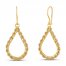 Rope Teardrop Dangle Earrings 10K Yellow Gold