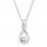 Diamond Necklace 1/10 ct tw Round-cut 10K Sterling Silver