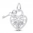 Lock and Key Heart Sterling Silver Charm