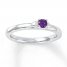 Stackable Heart Ring Amethyst Sterling Silver