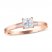 Diamond Engagement Ring 1/2 ct tw Princess/Baguette 14K Rose Gold