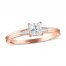 Diamond Engagement Ring 1/2 ct tw Princess/Baguette 14K Rose Gold