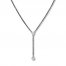 Bezel-Set Diamond Necklace 1/3 ct tw Stainless Steel/10K Gold