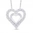 Diamond Heart Necklace 1/4 ct tw Sterling Silver 18"