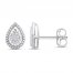 Diamond Teardrop Earrings 1/10 ct tw Sterling Silver