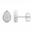 Diamond Teardrop Earrings 1/10 ct tw Sterling Silver