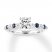 Diamond & Sapphire Engagement Ring 1 ct tw 14K White Gold