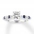 Diamond & Sapphire Engagement Ring 1 ct tw 14K White Gold