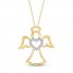 Diamond Angel Necklace 10K Yellow Gold 18"