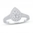 Diamond Engagement ring 1/2 ct tw Round-cut 10K White Gold