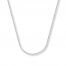 Square Wheat Chain 14K White Gold Necklace 16" Length