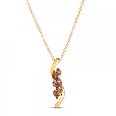Le Vian Chocolate Diamond Necklace 1/3 ct tw 14K Honey Gold 18"