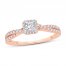 Diamond Engagement Ring 3/4 ct tw Princess/Round 14K Rose Gold