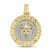 Men's Lab-Created Ruby & Diamond Lion Pendant 3/8 ct tw 10K Yellow Gold