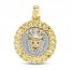 Men's Lab-Created Ruby & Diamond Lion Pendant 3/8 ct tw 10K Yellow Gold