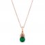 Le Vian Emerald Necklace 1/10 ct tw Diamonds 14K Strawberry Gold 18"