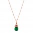 Le Vian Emerald Necklace 1/10 ct tw Diamonds 14K Strawberry Gold 18"