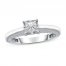 Diamond Solitaire Engagement Ring 1 ct tw Princess/Round 10K White Gold