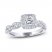 THE LEO Legacy Lab-Created Diamond Engagement Ring 1-1/8 ct tw Princess & Round-cut 14K White Gold