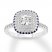 Diamond & Sapphire Engagement Ring 7/8 ct tw 14K White Gold