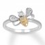 Diamond Bee Ring 1/10 ct tw Sterling Silver/10K Yellow Gold