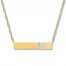 Diamond Bar Necklace 1/10 ct tw Round-cut 10K Yellow Gold