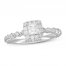 Neil Lane Diamond Engagement Ring 5/8 ct tw Princess/Round 14K White Gold