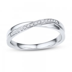 Diamond Ring 1/15 ct tw Round-cut 10K White Gold