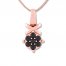 Black Diamond Necklace 1/5 ct tw Round-cut 10K Rose Gold