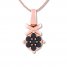 Black Diamond Necklace 1/5 ct tw Round-cut 10K Rose Gold