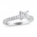 Certified Diamond Engagement Ring 1 ct tw Princess/Round 14K White Gold