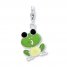 Frog Charm Enamel Finish Sterling Silver