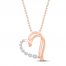 Diamond Heart Necklace 1/5 ct tw 10K Rose Gold 19"