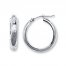Etched Hoop Earrings 14K White Gold 20mm