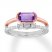 Amethyst Ring 1/15 ct tw Diamonds Sterling Silver/10K Rose Gold