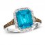 Le Vian Blue Topaz Ring 1/3 ct tw Diamonds 14K Vanilla Gold
