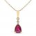 Ruby & Diamond Necklace 10K Yellow Gold 18"
