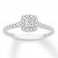 Diamond Engagement Ring 1/3 ct tw Princess/Round 10K White Gold