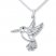 Hummingbird Necklace Diamond Accents Sterling Silver