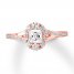 Diamond Engagement Ring 7/8 ct tw Princess/Round 14K Rose Gold