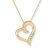 Heart Necklace Diamond Accents 10K Yellow Gold