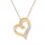 Heart Necklace Diamond Accents 10K Yellow Gold