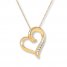 Heart Necklace Diamond Accents 10K Yellow Gold